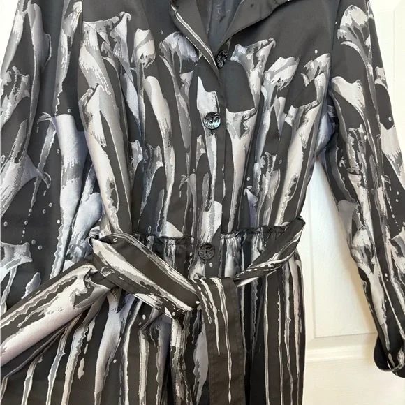 Samuel Dong Artistic Black and Gray Trench Coat - Picture 3 of 3